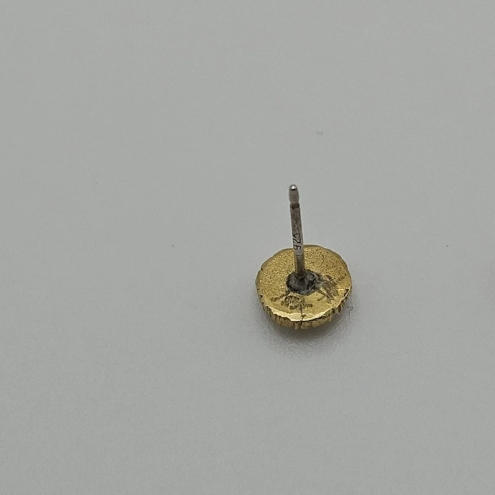 small sterling silver gold tone flower stud earrings signed JBX